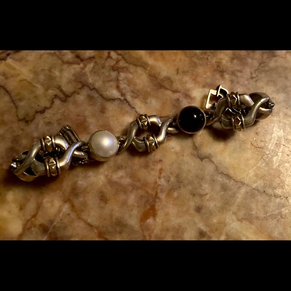 Lagos pearl onyx link bracelet - Picture 4 of 5